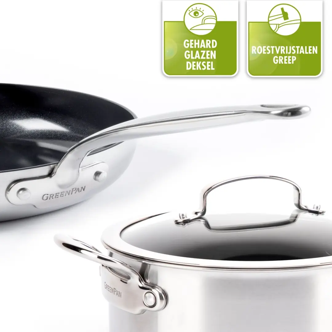 GreenPan Barcelona Evershine Kookpot 20cm - 3.1L - Zilver