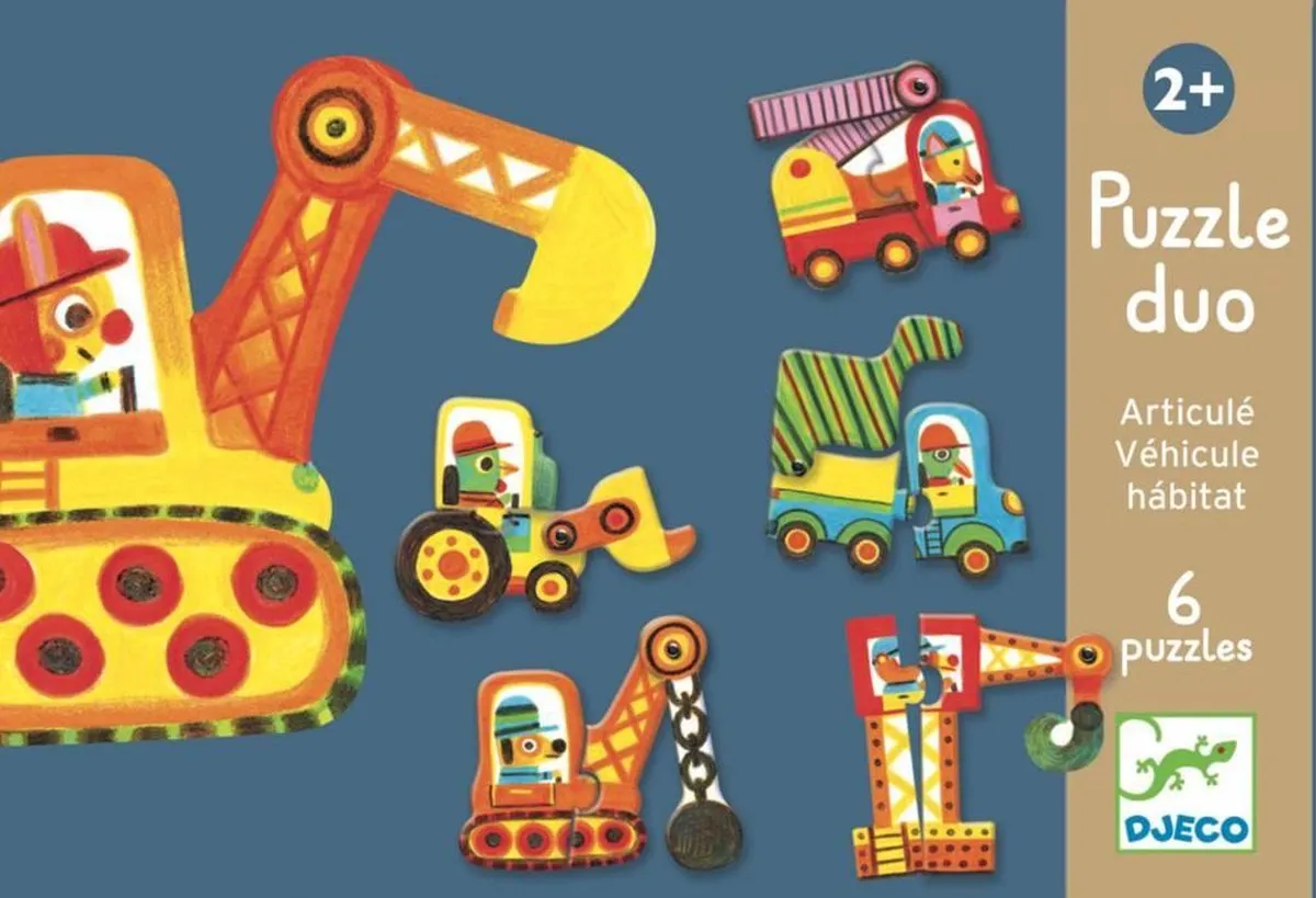 Djeco Puzzel Duo Bewegende Voertuigen