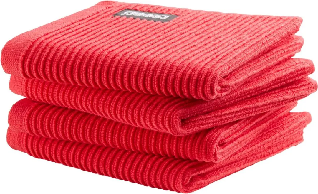 DDDDD Vaatdoek Basic Rood - 30x30cm - 4 Stuks