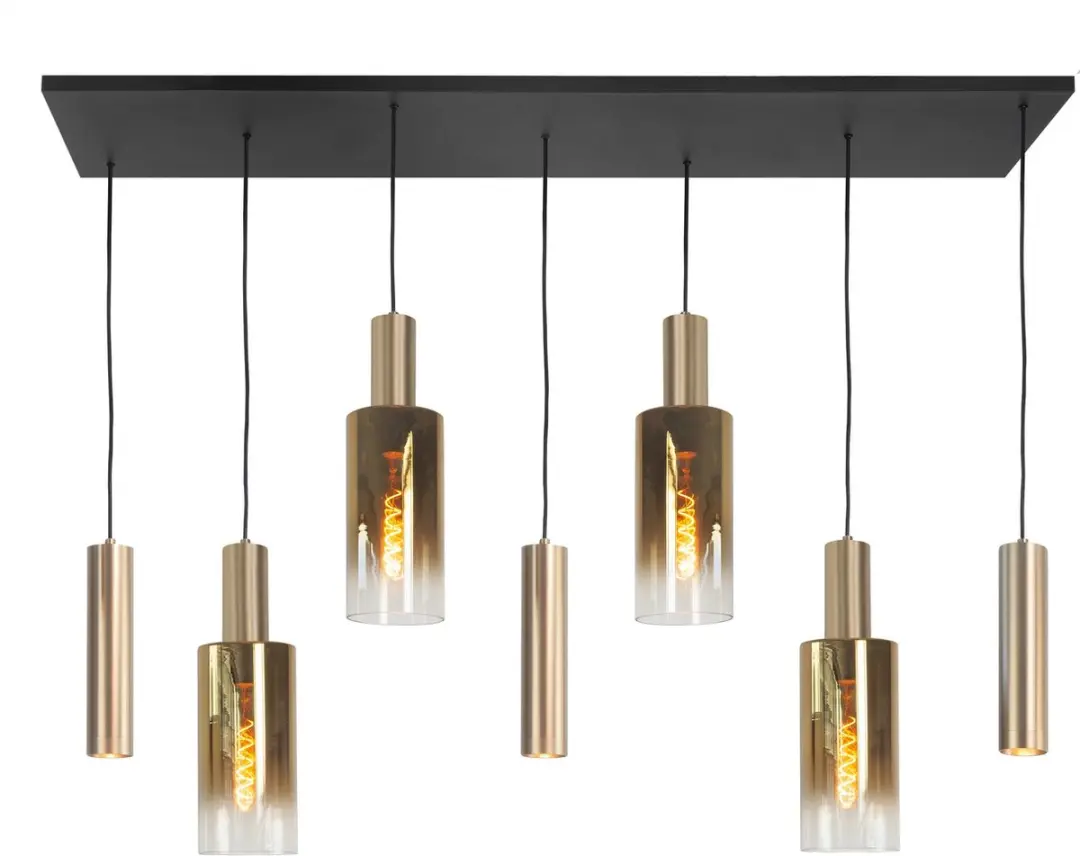Highlight Perugia Hanglamp 5 L 130cm - Zwart/Goud