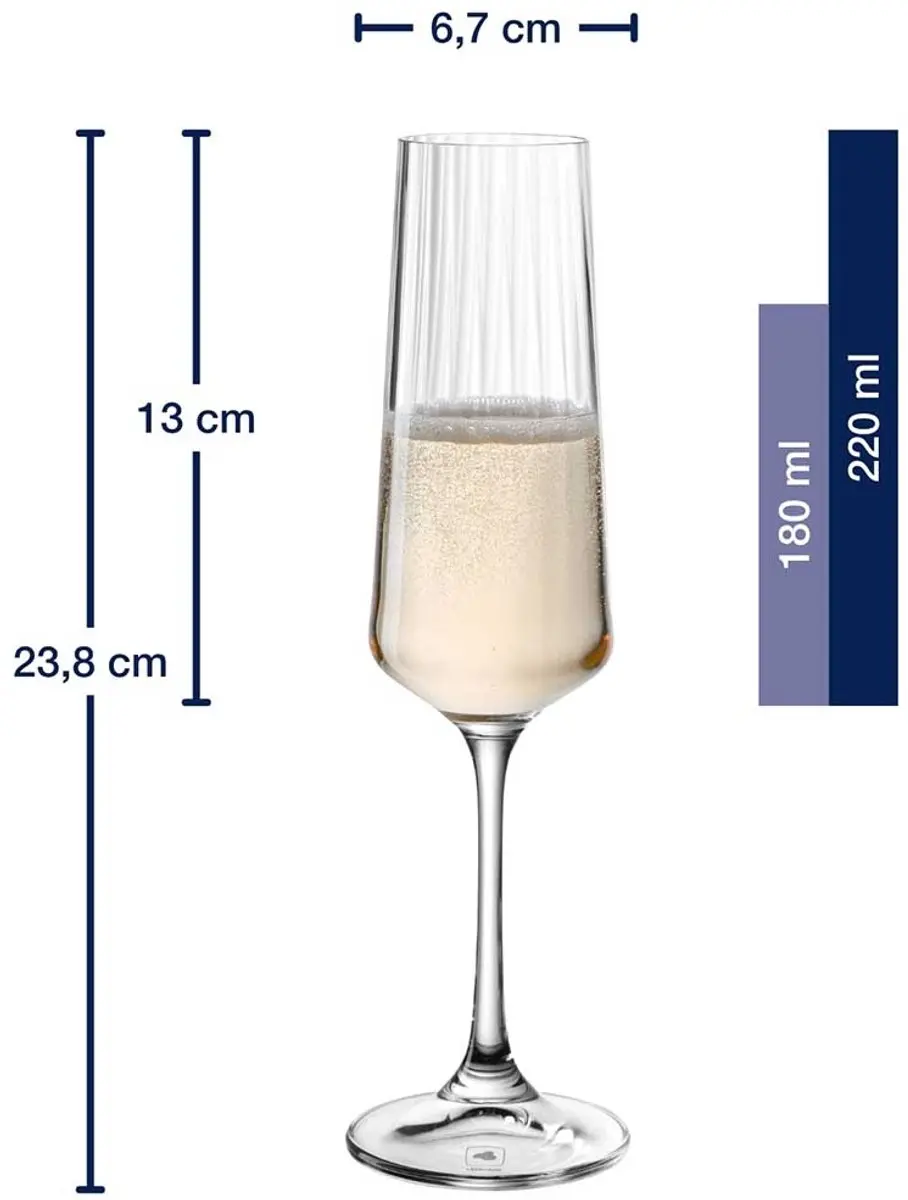 Leonardo Paolo Champagneglas 220ml - Set van 4