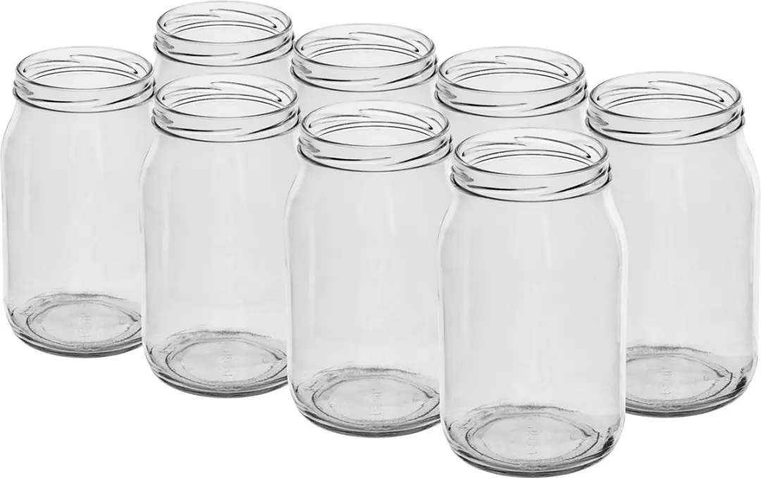 Browin Glazen Pot 900ml - 8 Stuks
