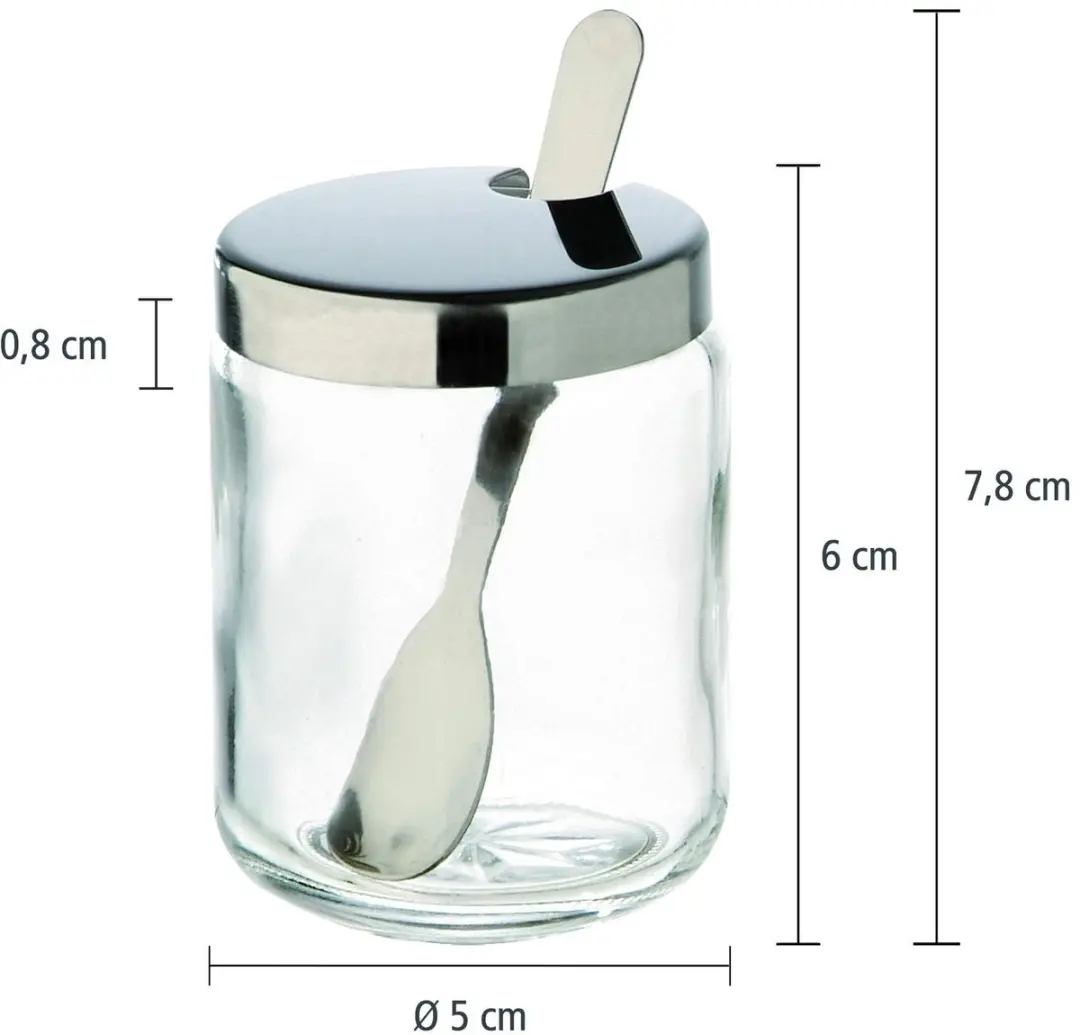 APS Mosterdpotjes Set 2 Stuks - Glas met RVS deksel