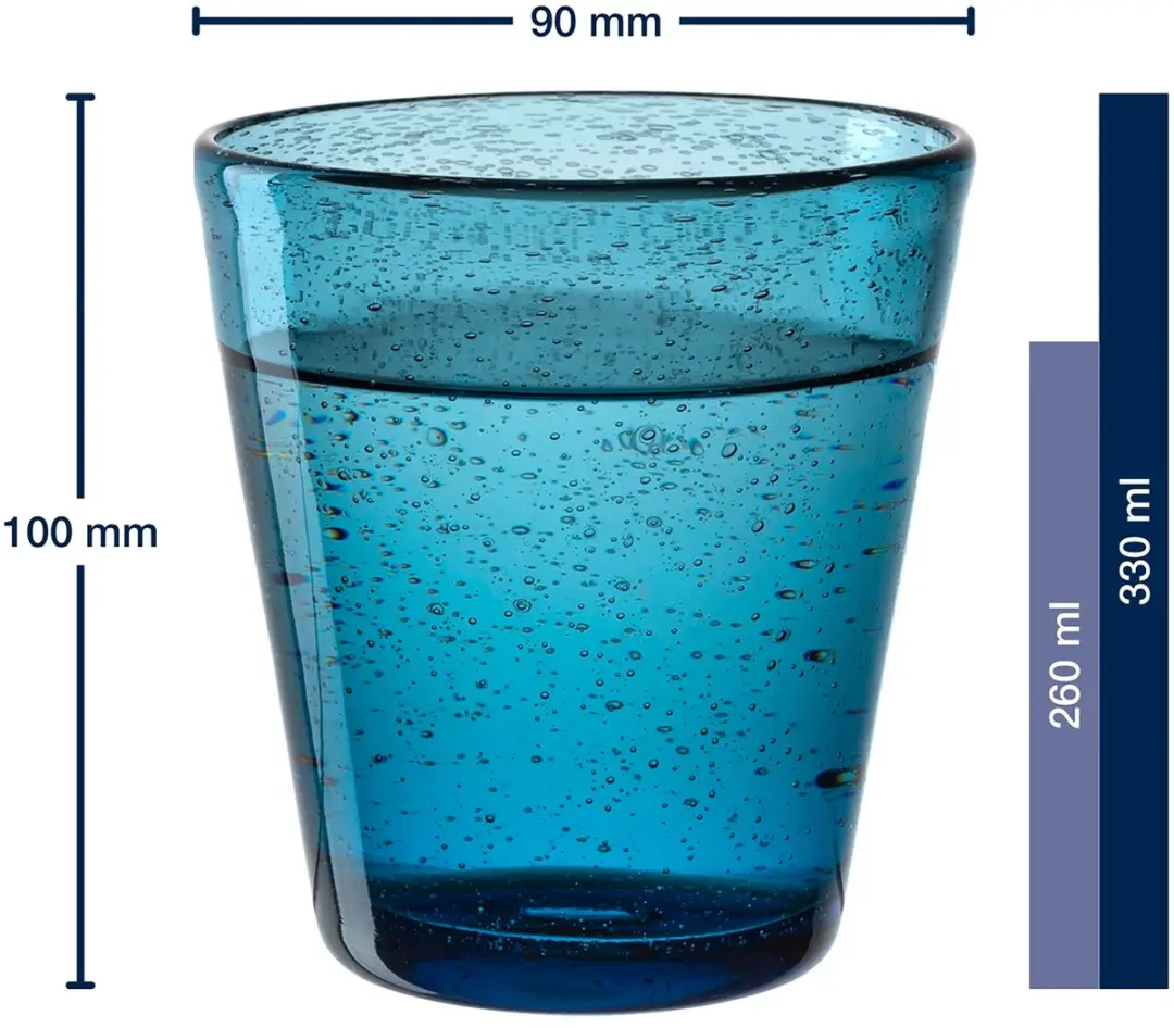 Leonardo Burano Drinkglas - Blauw/Grijs - 0.33L - 4 Stuks - afbeelding 6 van 6