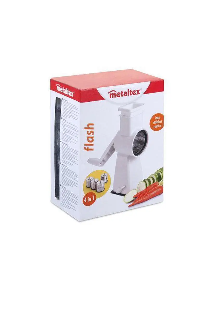 Metaltex Flash Raspmolen 28cm - 4 Molens - Wit
