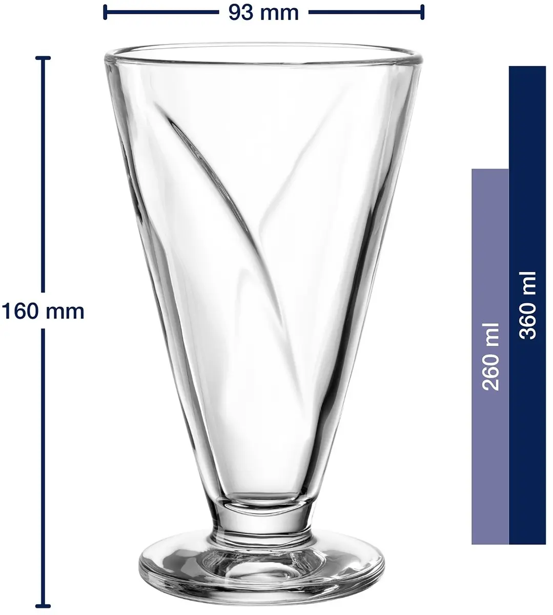 Leonardo CONO Schaal op voet 360ml - 4 Stuks - Transparant