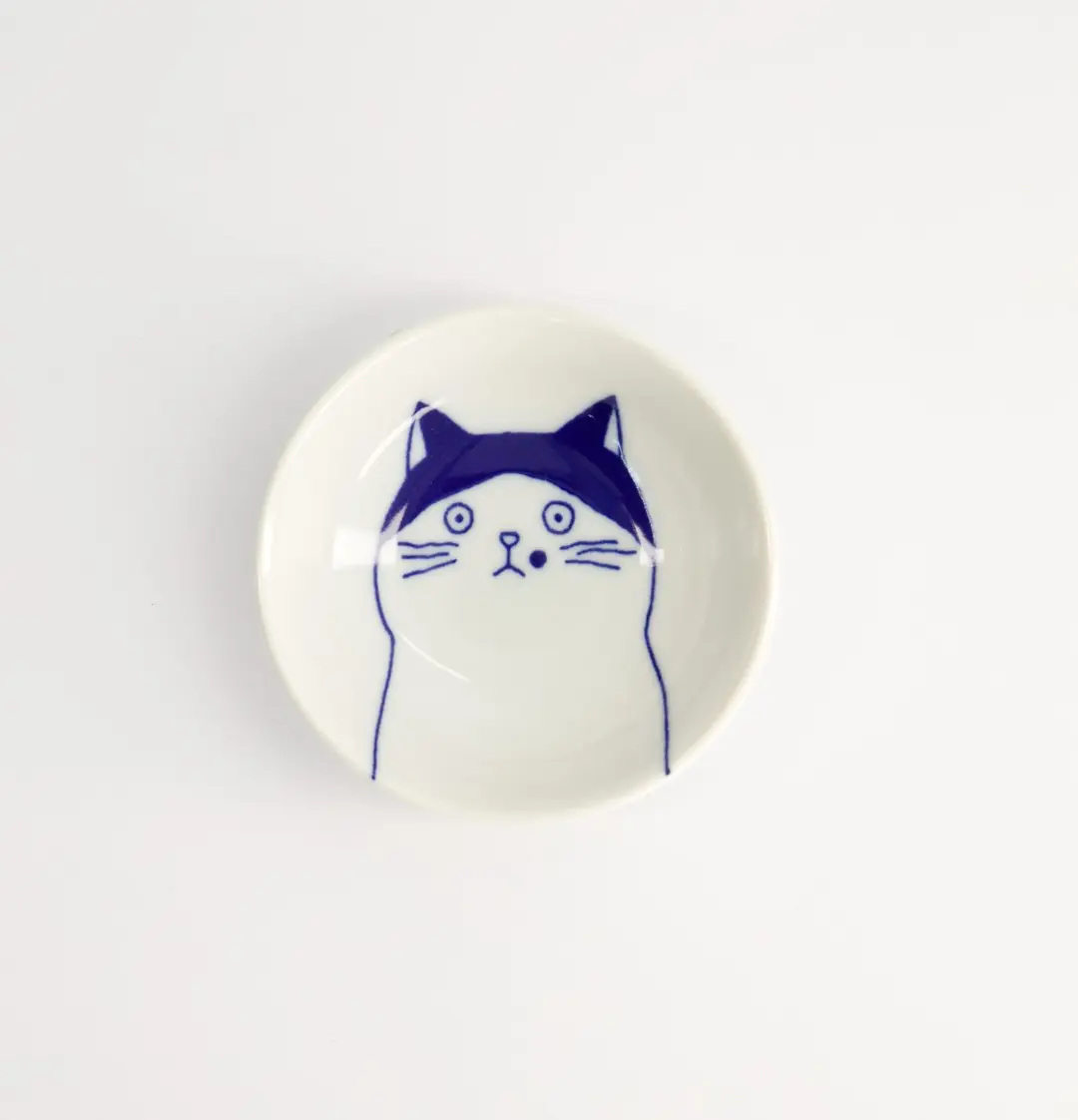 Tokyo Design Studio Kawaii Kat Nora Sausschaaltje - 9x2.7cm - Wit/Blauw