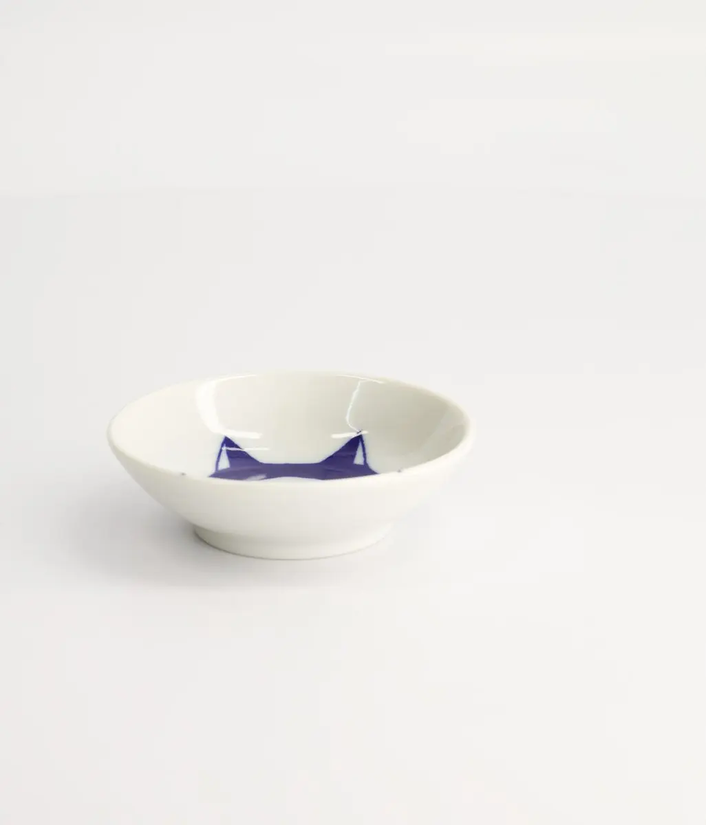 Tokyo Design Studio Kawaii Kat Nora Sausschaaltje - 9x2.7cm - Wit/Blauw
