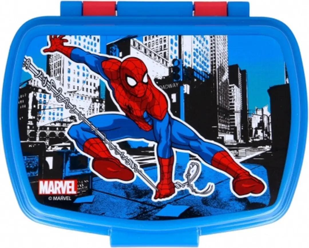 Marvel Spider-Man Broodtrommel - 0.4L - 3-delig - Blauw/Rood