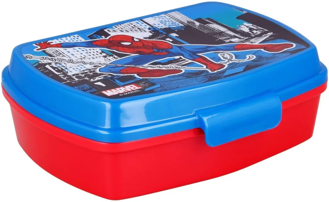 Marvel Spider-Man Broodtrommel - 0.4L - 3-delig - Blauw/Rood