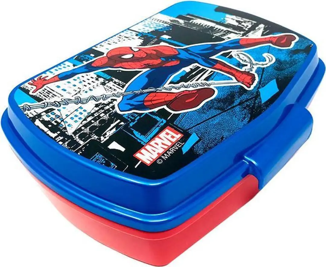 Marvel Spider-Man Broodtrommel - 0.4L - 3-delig - Blauw/Rood
