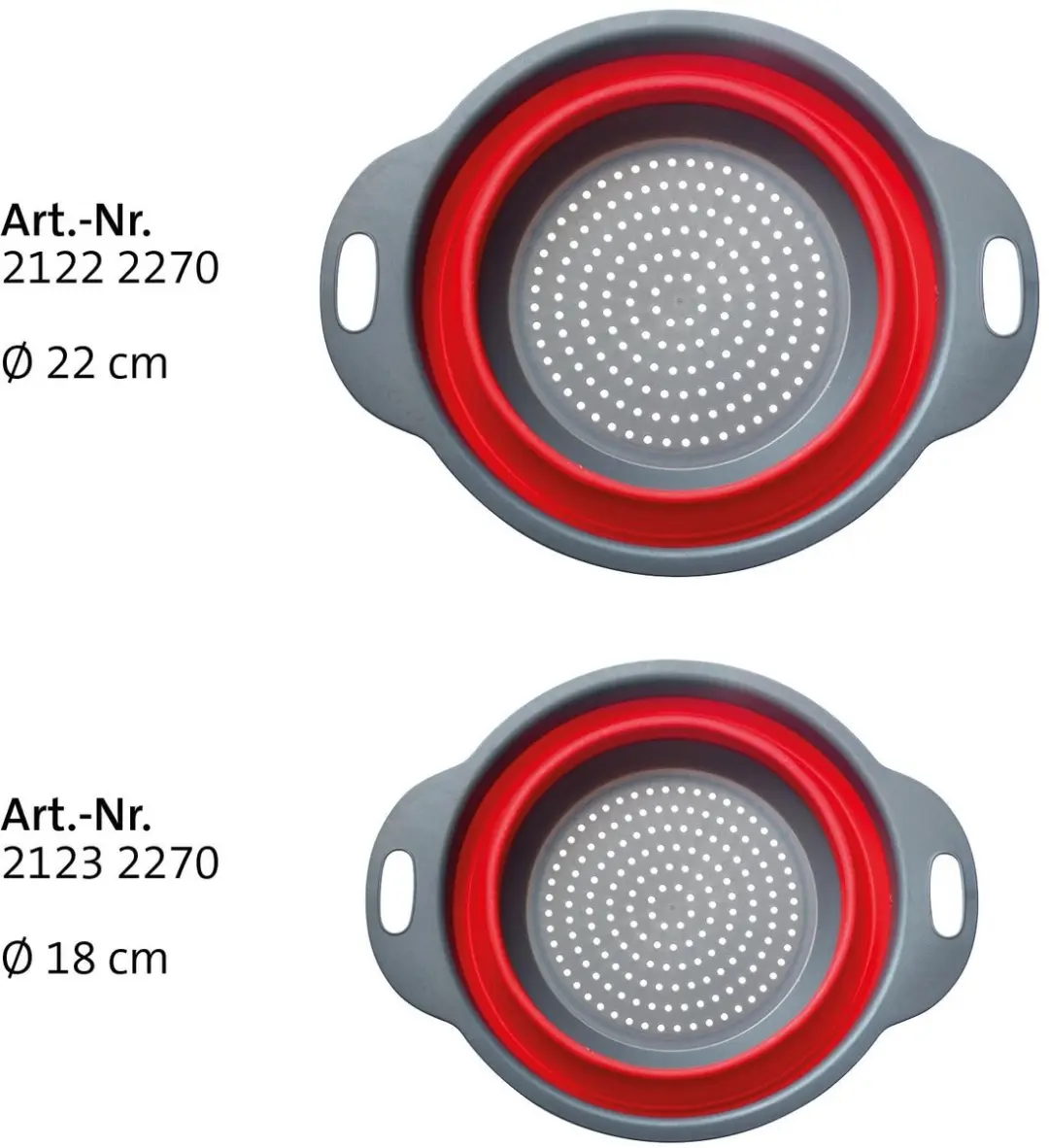 Westmark Opvouwbare Vergietset 2-delig - Ø22cm & 18,5cm - Antraciet/Rood