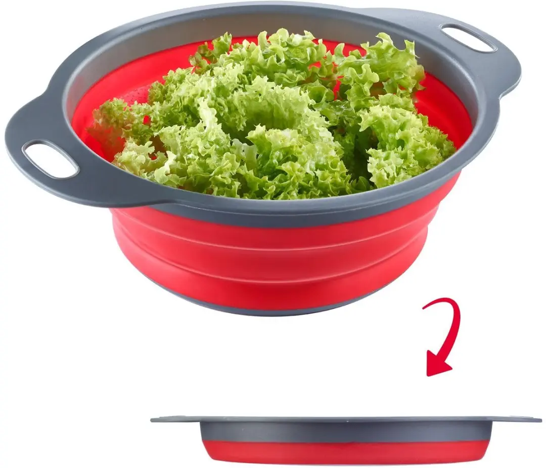 Westmark Opvouwbare Vergietset 2-delig - Ø22cm & 18,5cm - Antraciet/Rood