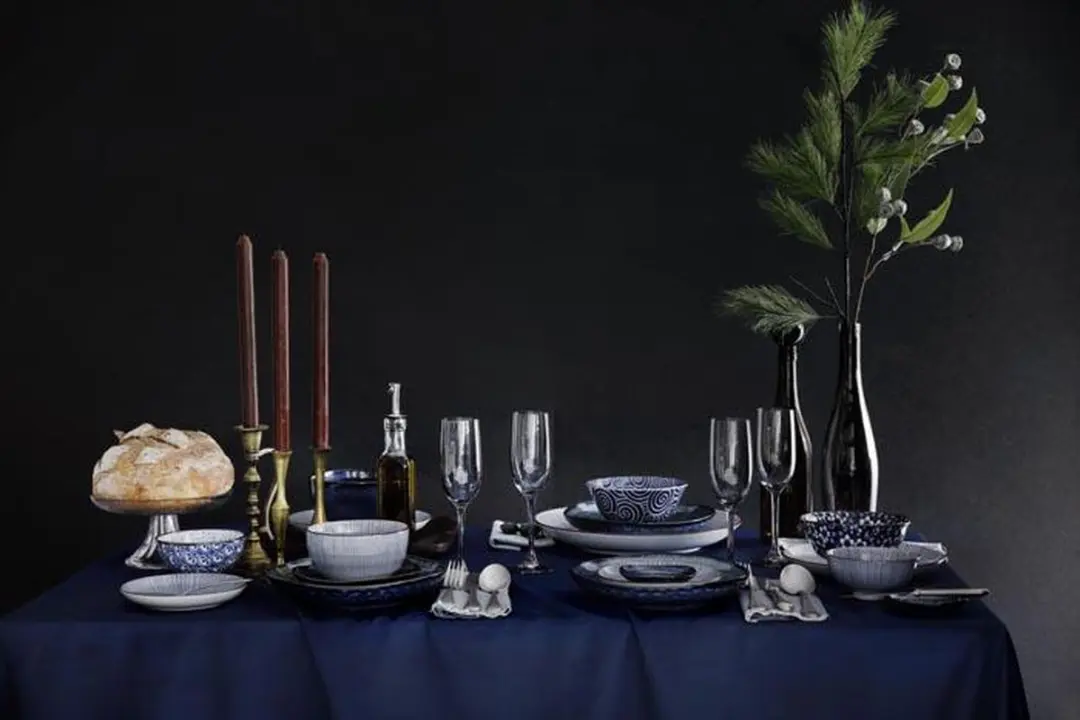 Tokyo Design Studio Sendan Tokusa Kom - Blauw/Wit Ø17,8cm