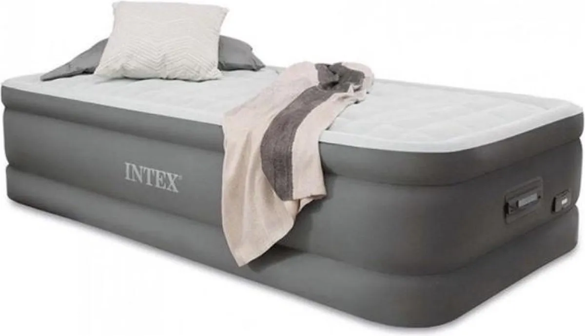 Intex PremAire I Luchtbed 1 Persoons GKD - 191x99x46cm - Grijs