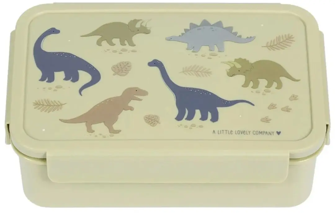 A Little Lovely Company Back to School Set - Drinkfles & Bentobox Dinosaurussen - Groen
