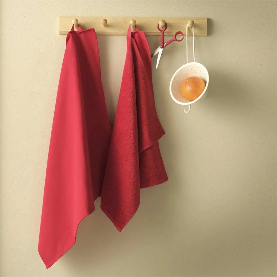 DDDDD Keukendoek Logo Rood - 6 Stuks 100% Katoen 50x55cm