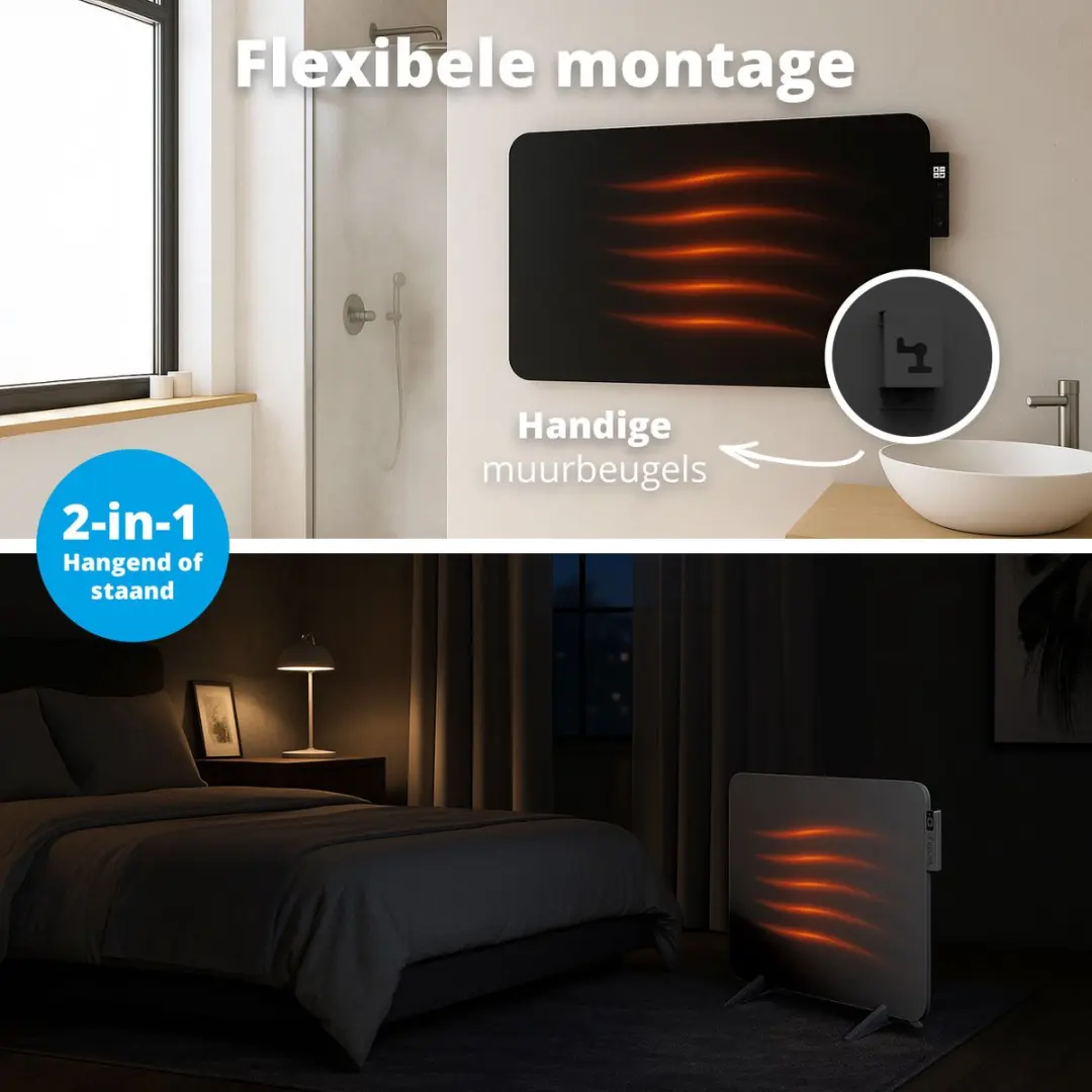 FlinQ Infrarood Paneelverwarmer 800W - Zwart