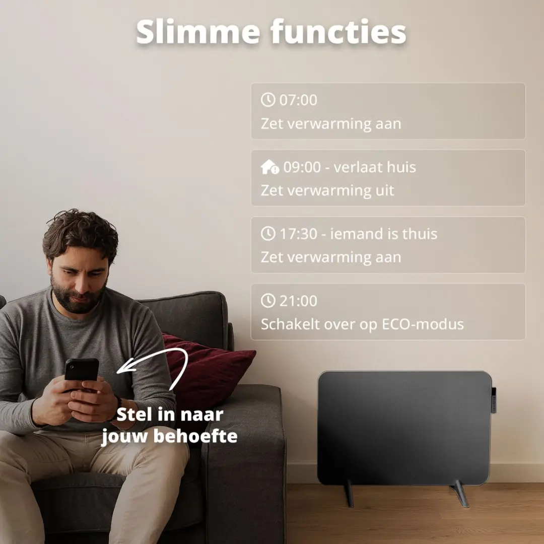 FlinQ Infrarood Paneelverwarmer 800W - Zwart