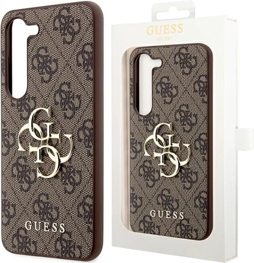GUESS 4G Metal Logo Hoesje - Samsung Galaxy S23 - Bruin