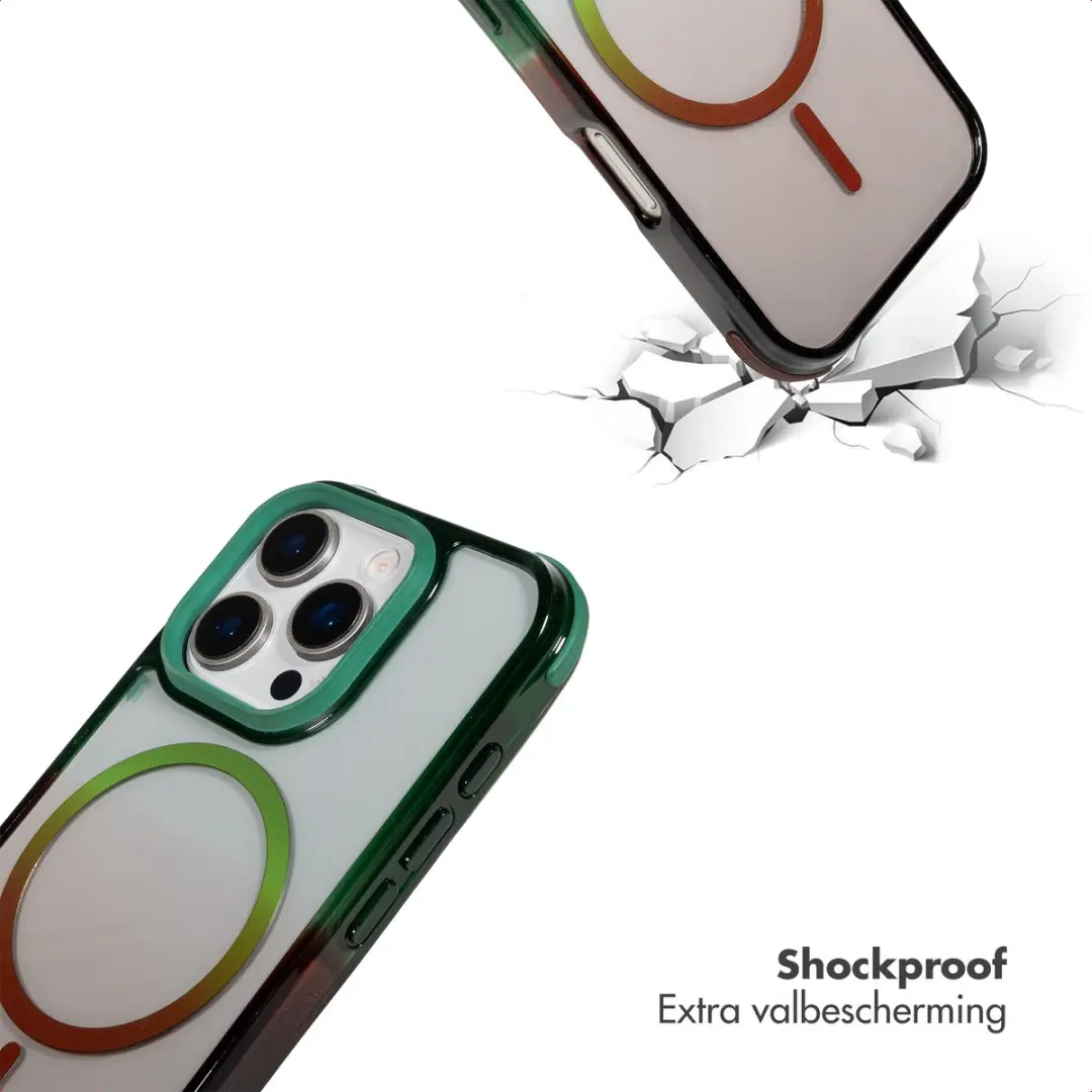 Selencia iPhone 16 Pro Gradient Hoesje - Groen/Bruin