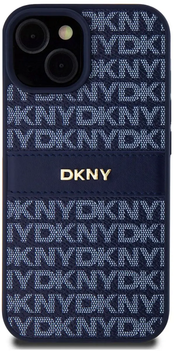 DKNY Textured Tonal Stripe Back Case - iPhone 15 - Blauw DKHCP15SPRTHSLB