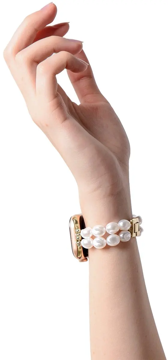 iDeal of Sweden Beaded Watch Band Apple Watch - 38/40/41/42mm - Classy White Pearl