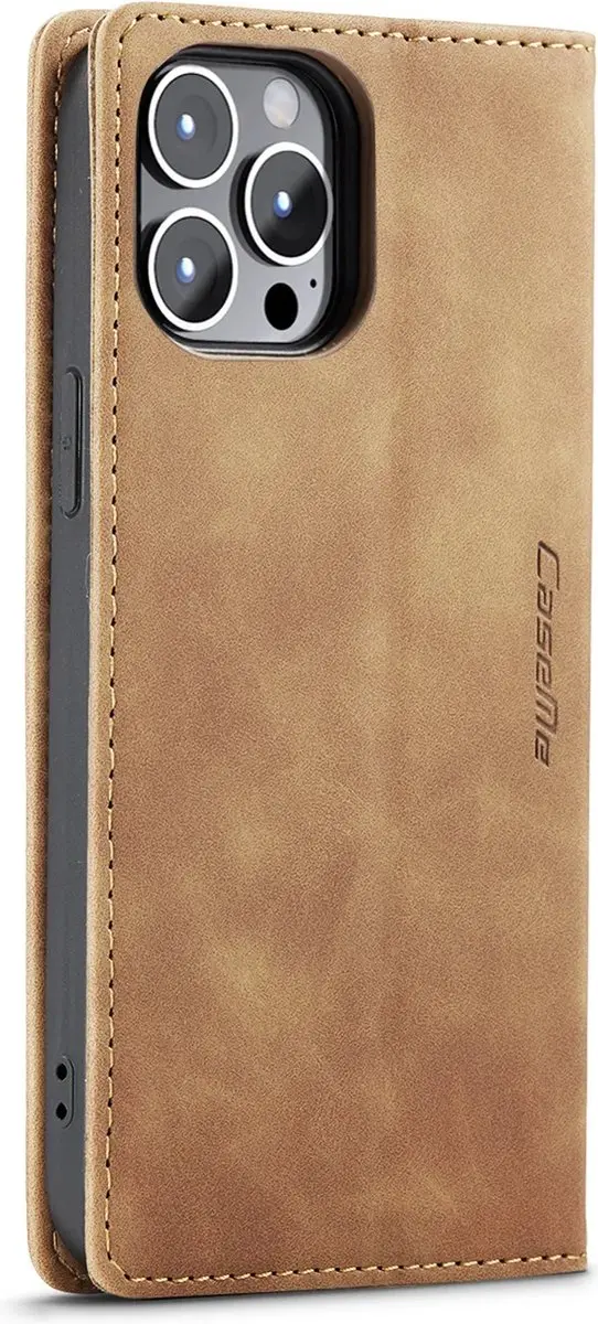 CaseMe iPhone 14 Pro Max Hoesje Lichtbruin - 3 Pasjes