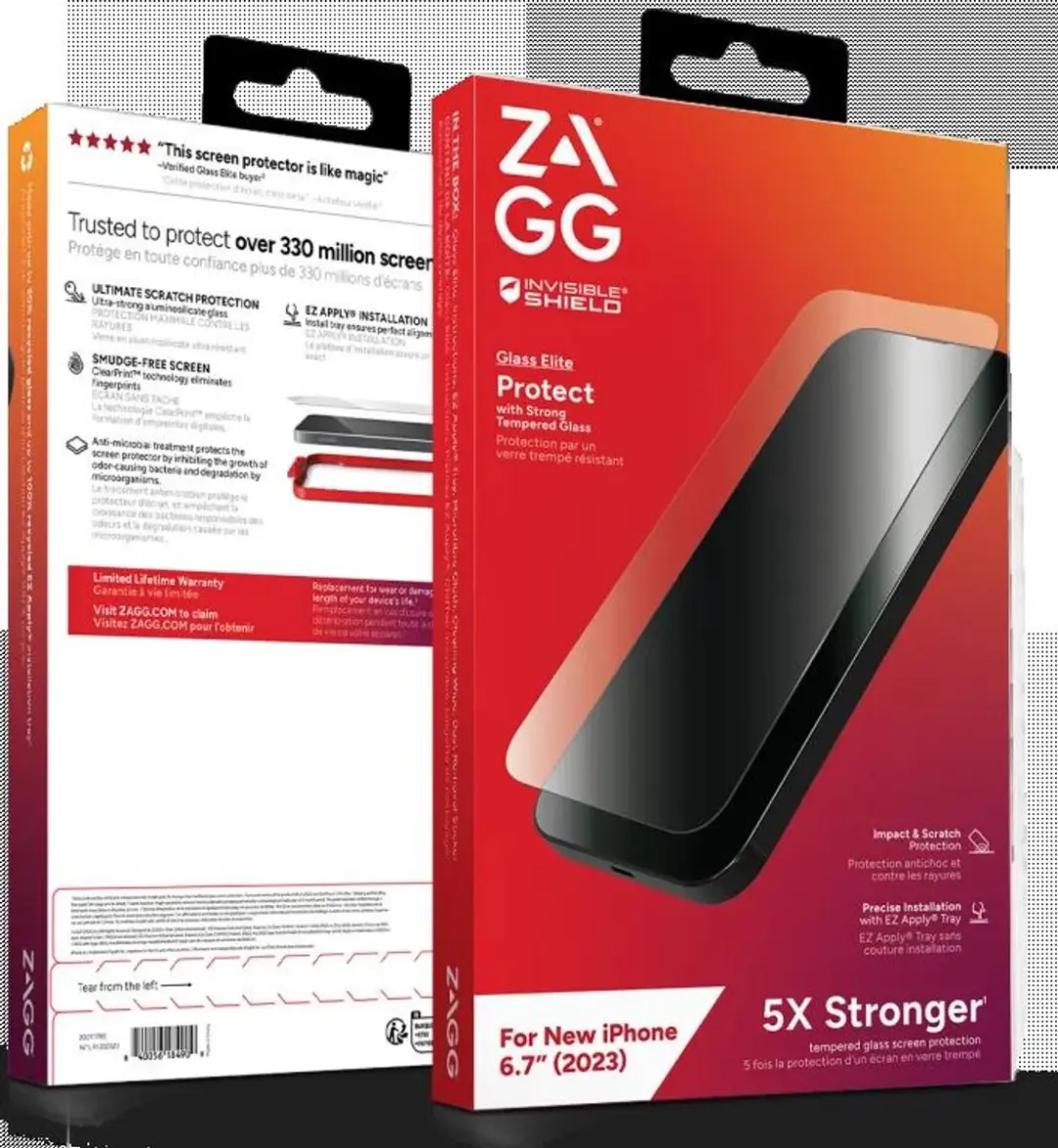 ZAGG InvisibleShield Glass Elite iPhone 15 Plus - Antibacterieel