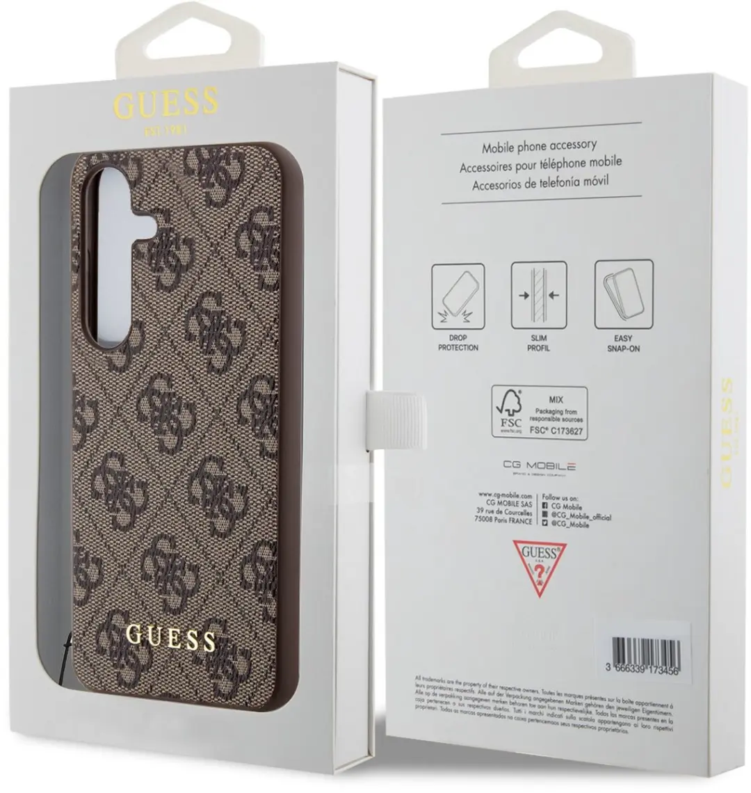 GUESS Charm Hoesje Samsung Galaxy S24 Plus - Bruin