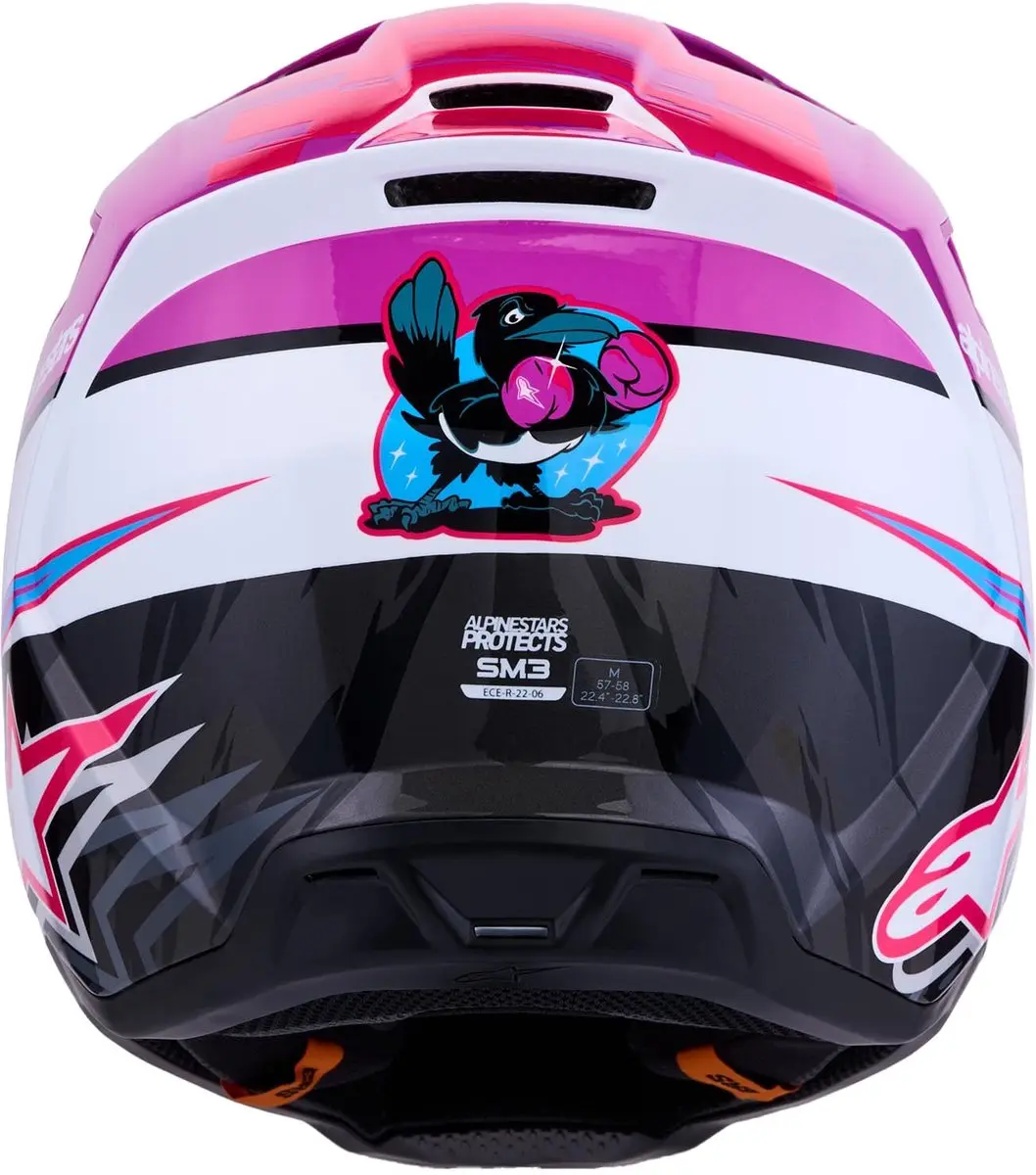 Alpinestars S-M3 Falcon Motocrosshelm - S - Paars/wit - afbeelding 6 van 6