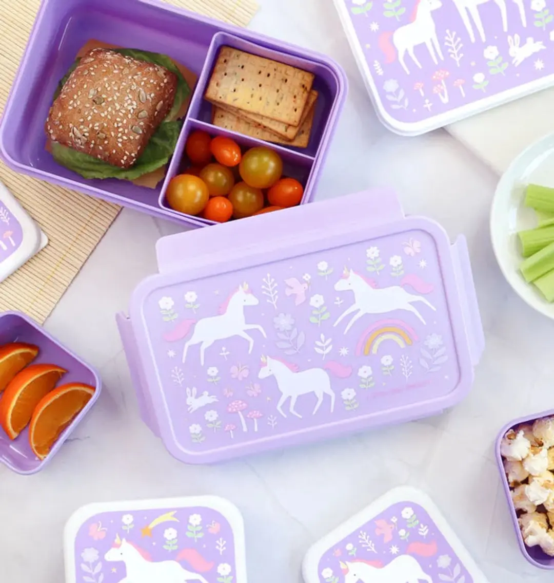 A Little Lovely Company Back to School Set - Unicorn Dreams - Paars