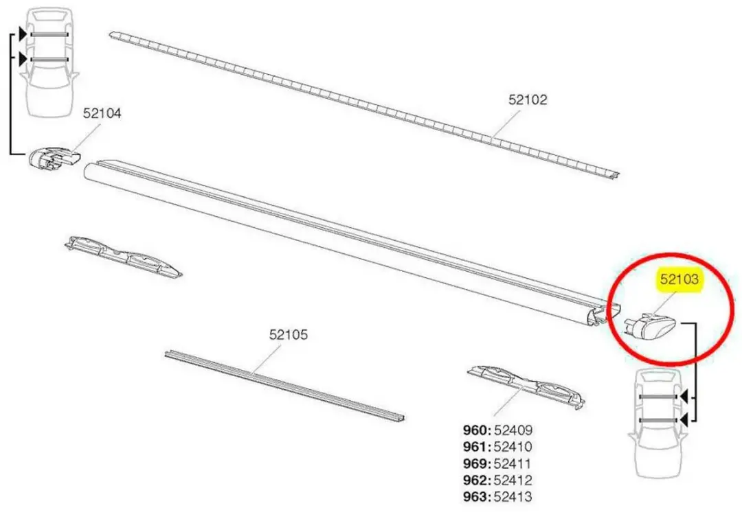 Thule Wingbar End Cap 52103 - Zwart