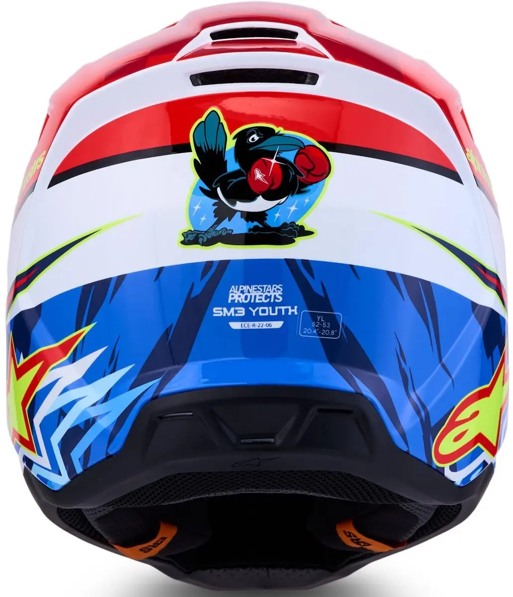 Alpinestars S-M3 Falcon Jeugd Motocrosshelm M - Rood/Wit/Blauw