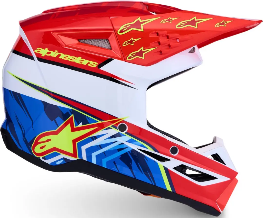 Alpinestars S-M3 Falcon Jeugd Motocrosshelm M - Rood/Wit/Blauw - afbeelding 6 van 6
