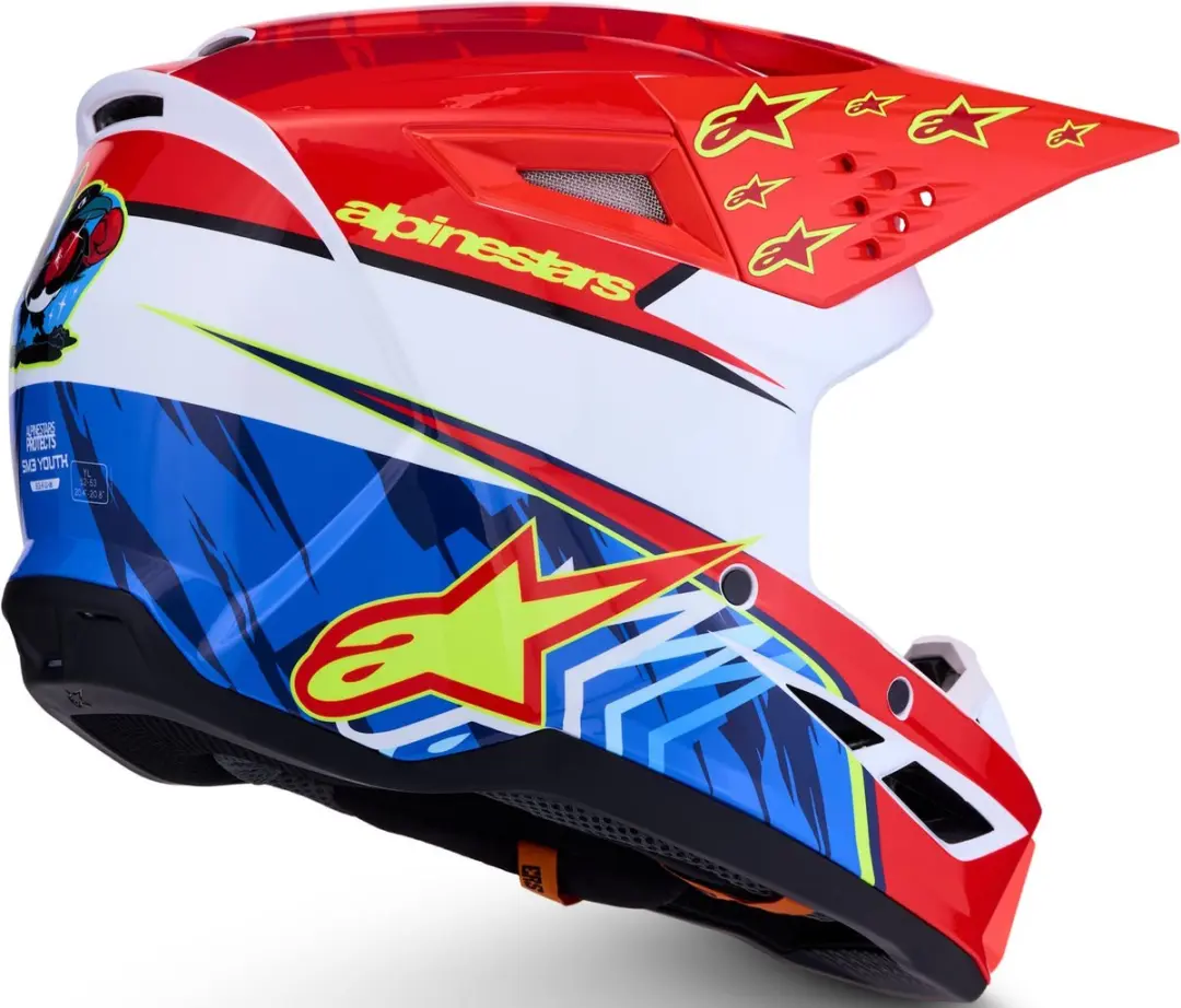 Alpinestars S-M3 Falcon Jeugd Motocrosshelm M - Rood/Wit/Blauw