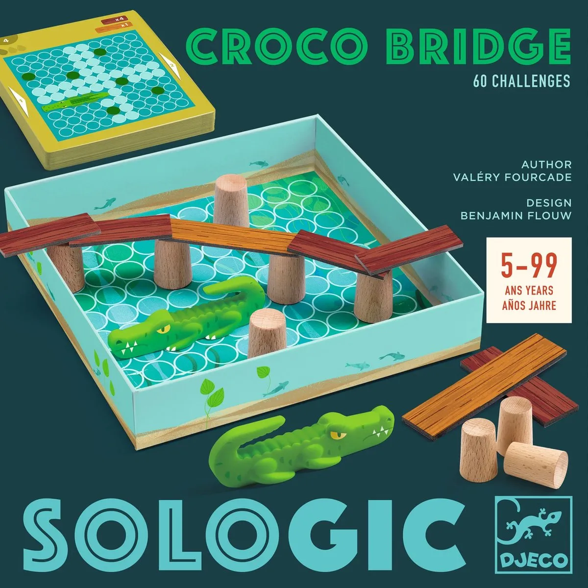 Djeco Croco Bridge Houten Speelgoed - Multicolor - afbeelding 2 van 2