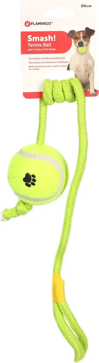 Flamingo Tennisbal aan Touw - 6cm Geel