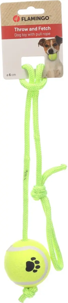 Flamingo Tennisbal aan Touw - 6cm Geel