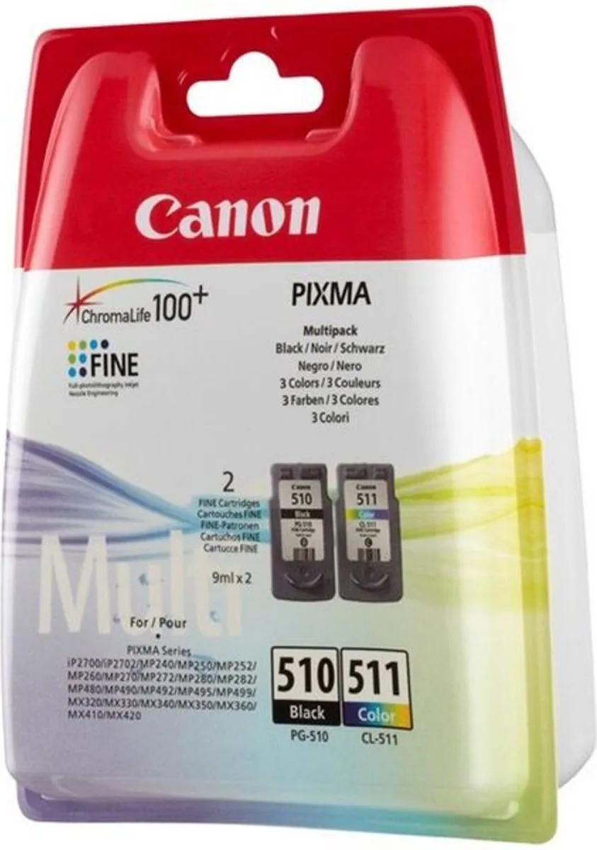Canon PG-510/CL-511 Inktcartridges - 9ml - Zwart/Kleur