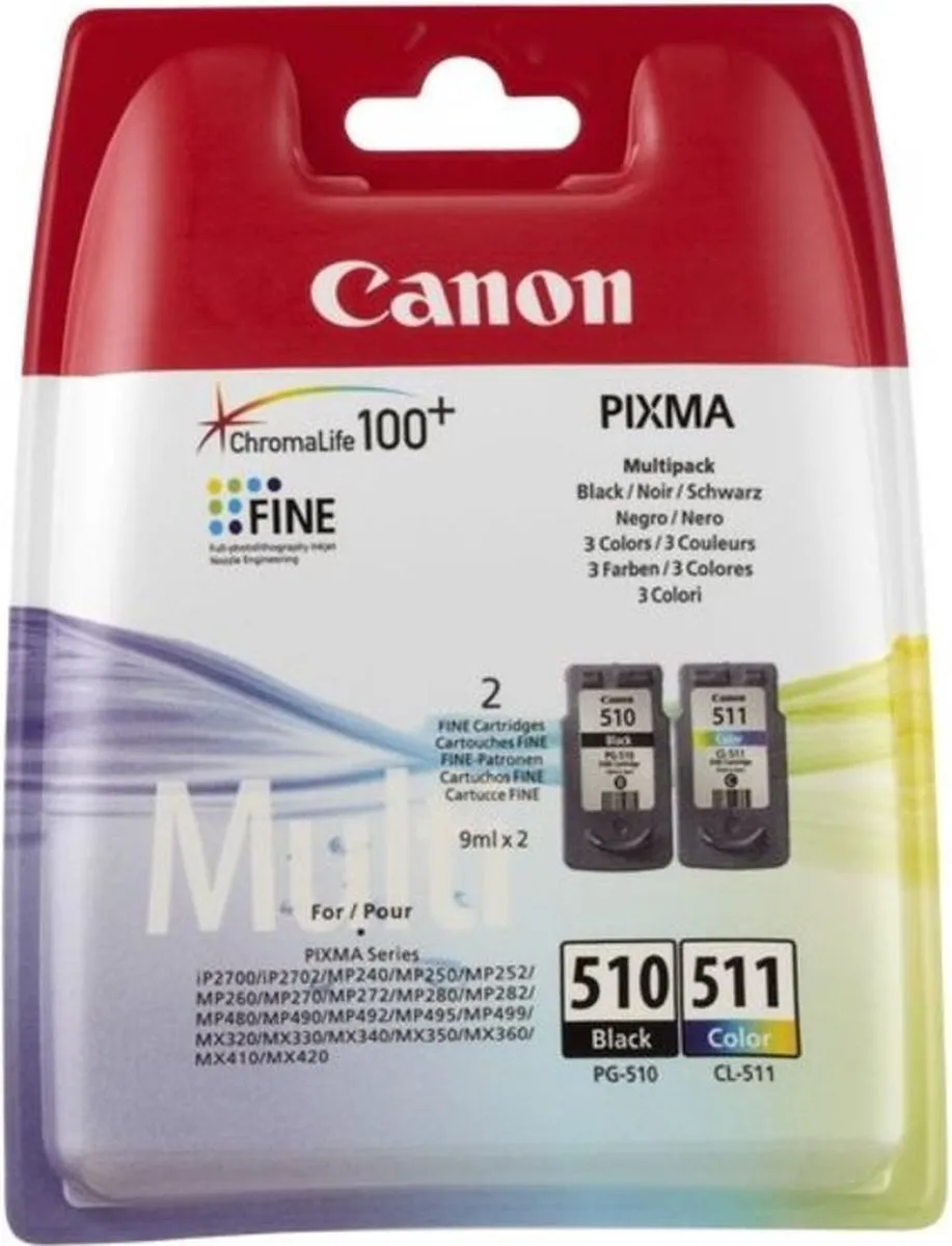 Canon PG-510/CL-511 Inktcartridges - 9ml - Zwart/Kleur