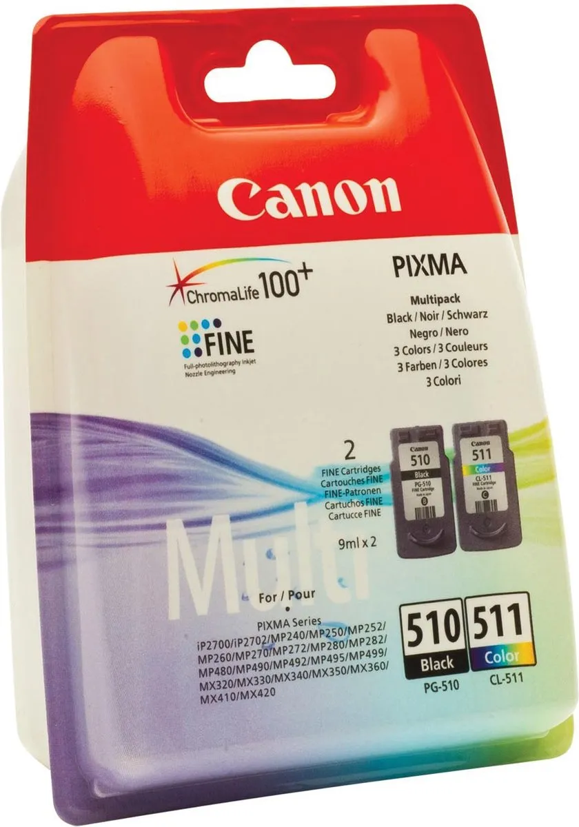 Canon PG-510/CL-511 Inktcartridges - 9ml - Zwart/Kleur