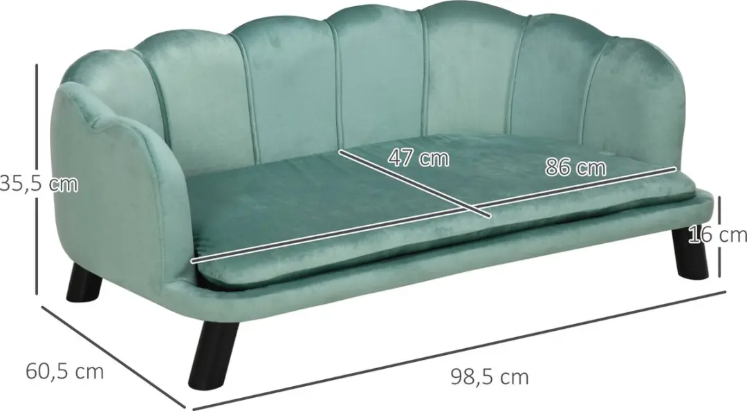 Pawhut Huisdierenbank - 98,5 cm - Groen