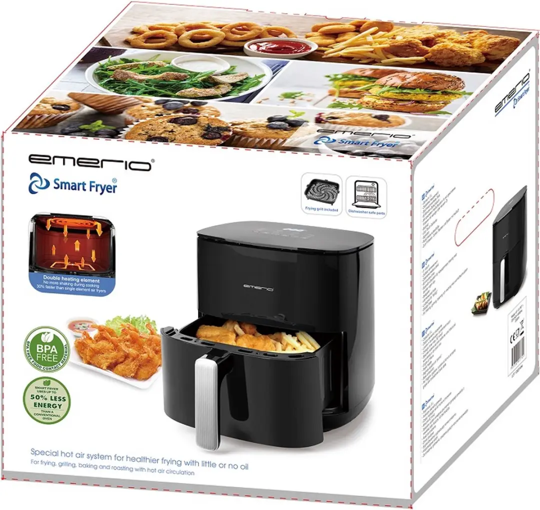 Emerio AF-131797.1 Heteluchtfriteuse 2000W - 5L - 8 Programma's - Zwart