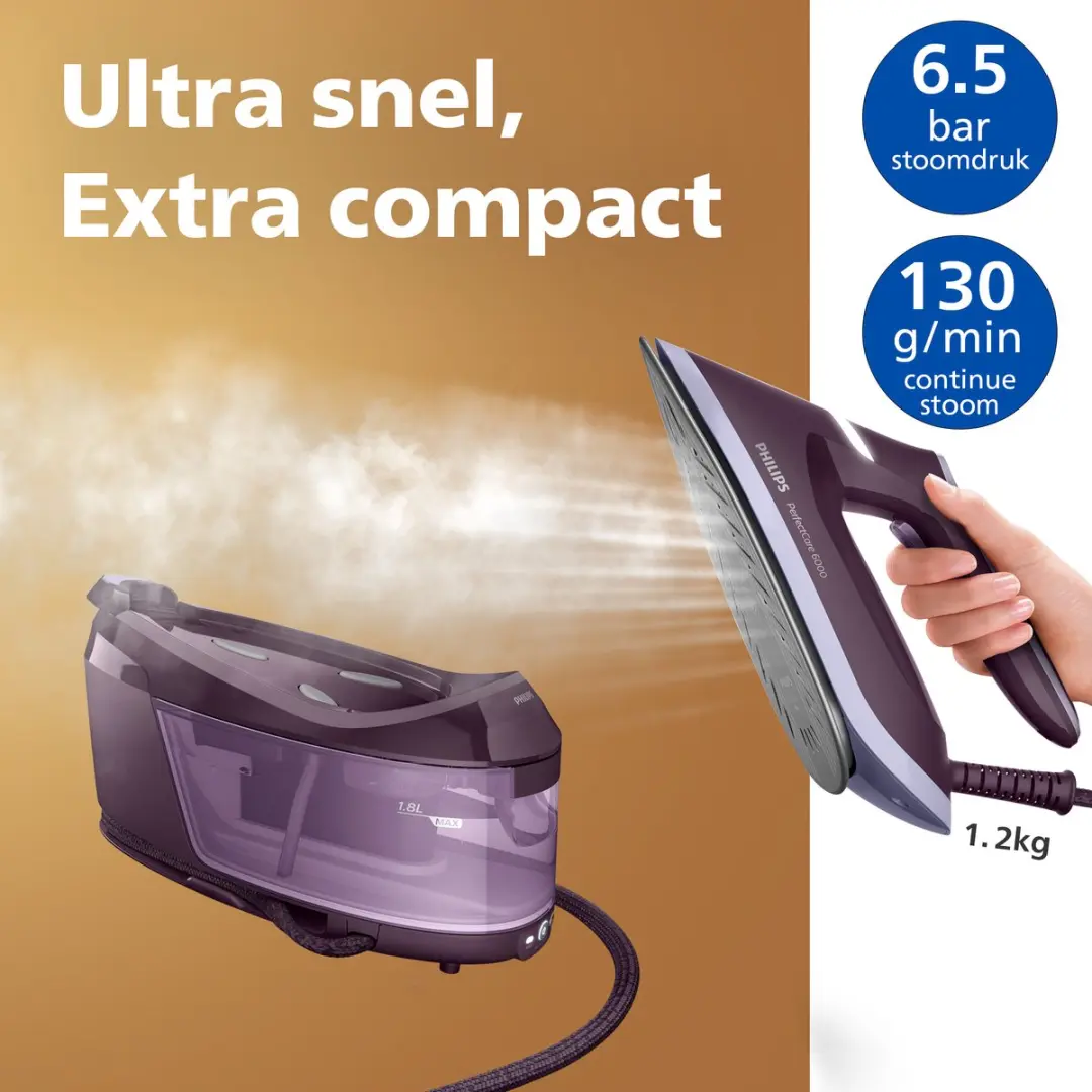 Philips PerfectCare 6000 PSG6023/30 Stoomgenerator - 2400W - 1.8L - Violet