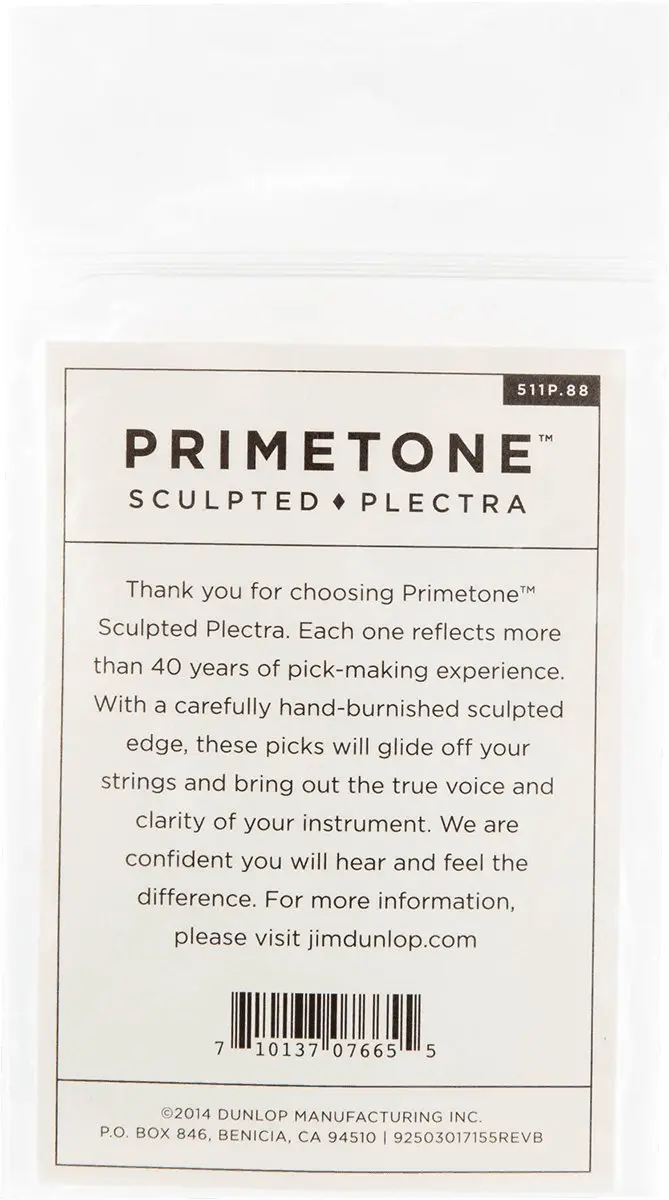 Dunlop Primetone Plectrums Standard Smooth 0,88mm - 3 Stuks