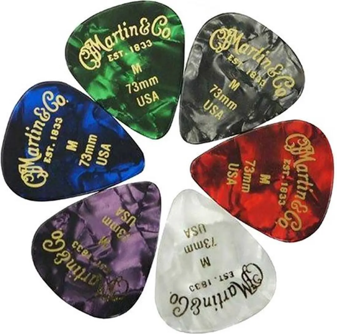 Dunlop Martin Plectrum Set - 6 Medium - Meerkleurig