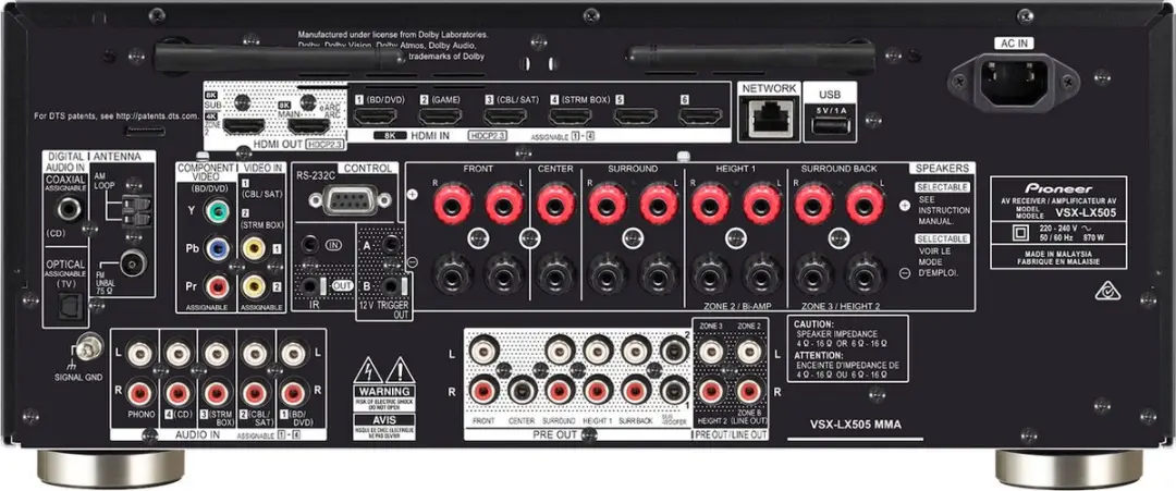 Pioneer VSX-LX505 AV Receiver 9.2 Kanalen - Zwart