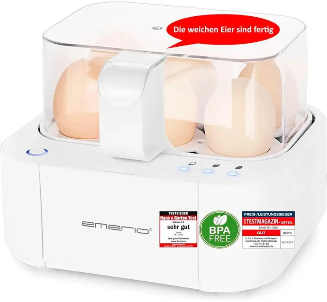 Emerio Smart Eierkoker EB-115560.12 - 6 Eieren - 400W - Wit - afbeelding 6 van 6