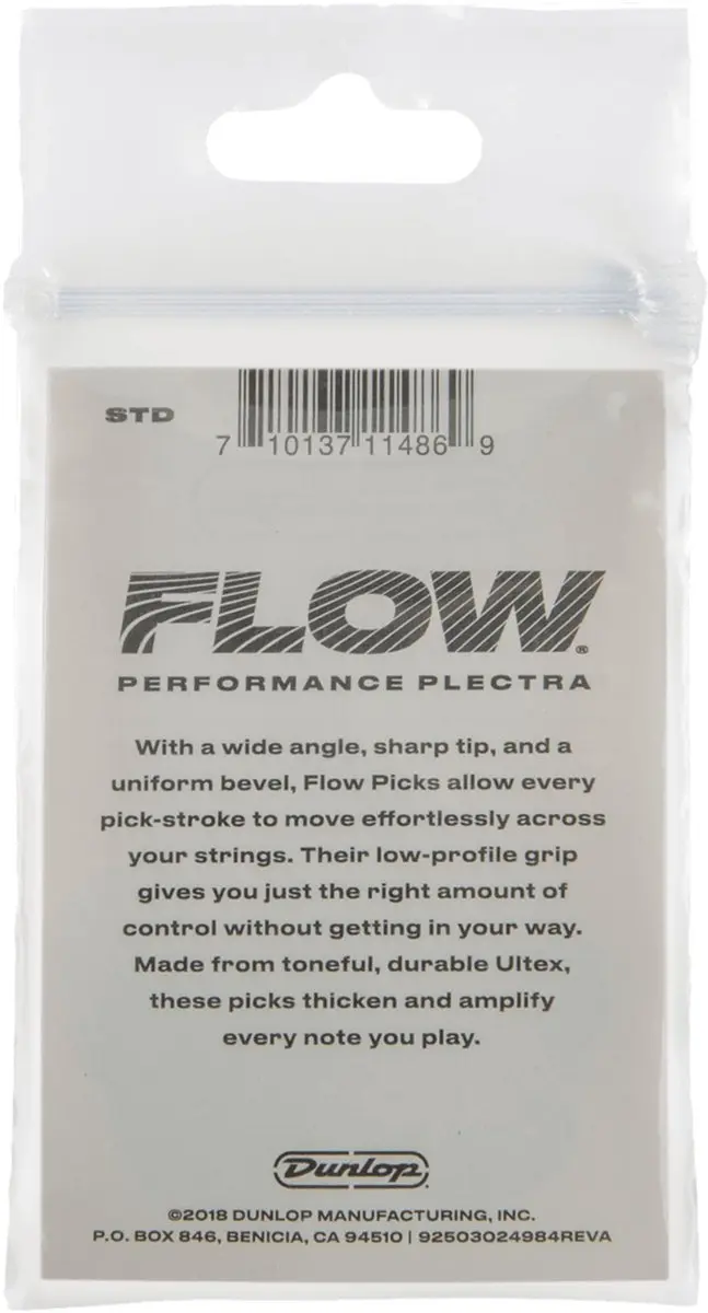 Dunlop Flow 1.14 Plectrum - 6 Stuks Bruin